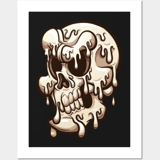 Melting cartoon skull Posters and Art